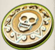 Símbolo moneda calavera