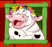Símbolo vaca con flores en la cabeza: