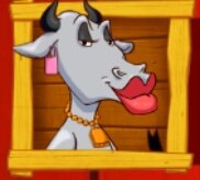 Símbolo vaca con labios rojos:
